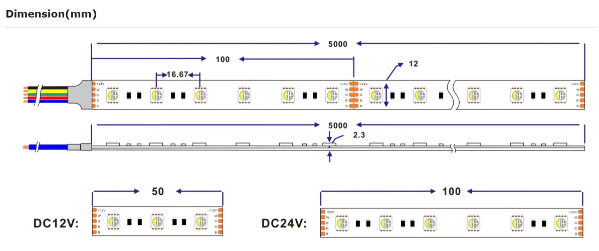 60LEDs/m 5050 RGBW LED Strip 60LEDs/m 5050 RGBW LED Strip